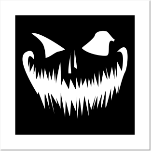 creepy pumpkin face Posters and Art